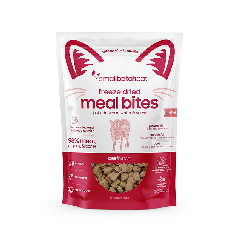 Small Batch Cat Freeze Dried Beef Meal Bites 10oz