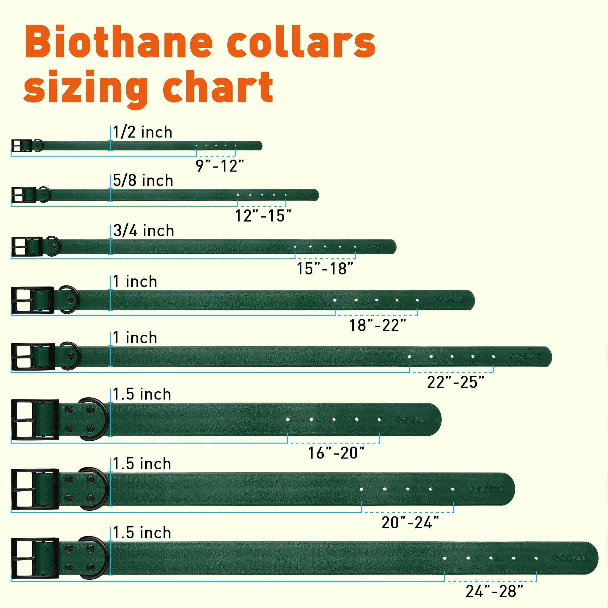 Biothane Waterproof Collar Black Wide