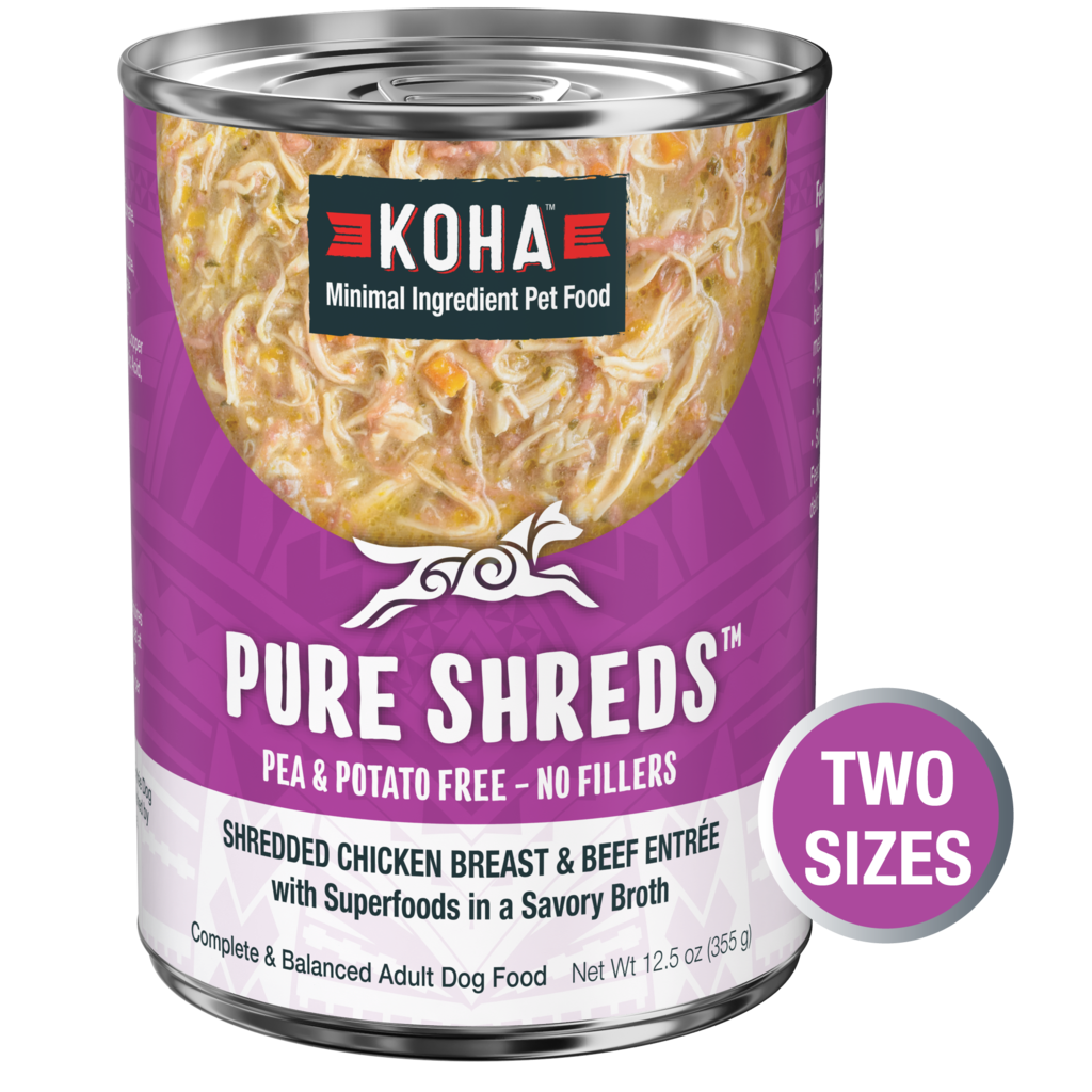 Koha Canned Dog Food Pure Shreds Chicken & Beef 12.5oz