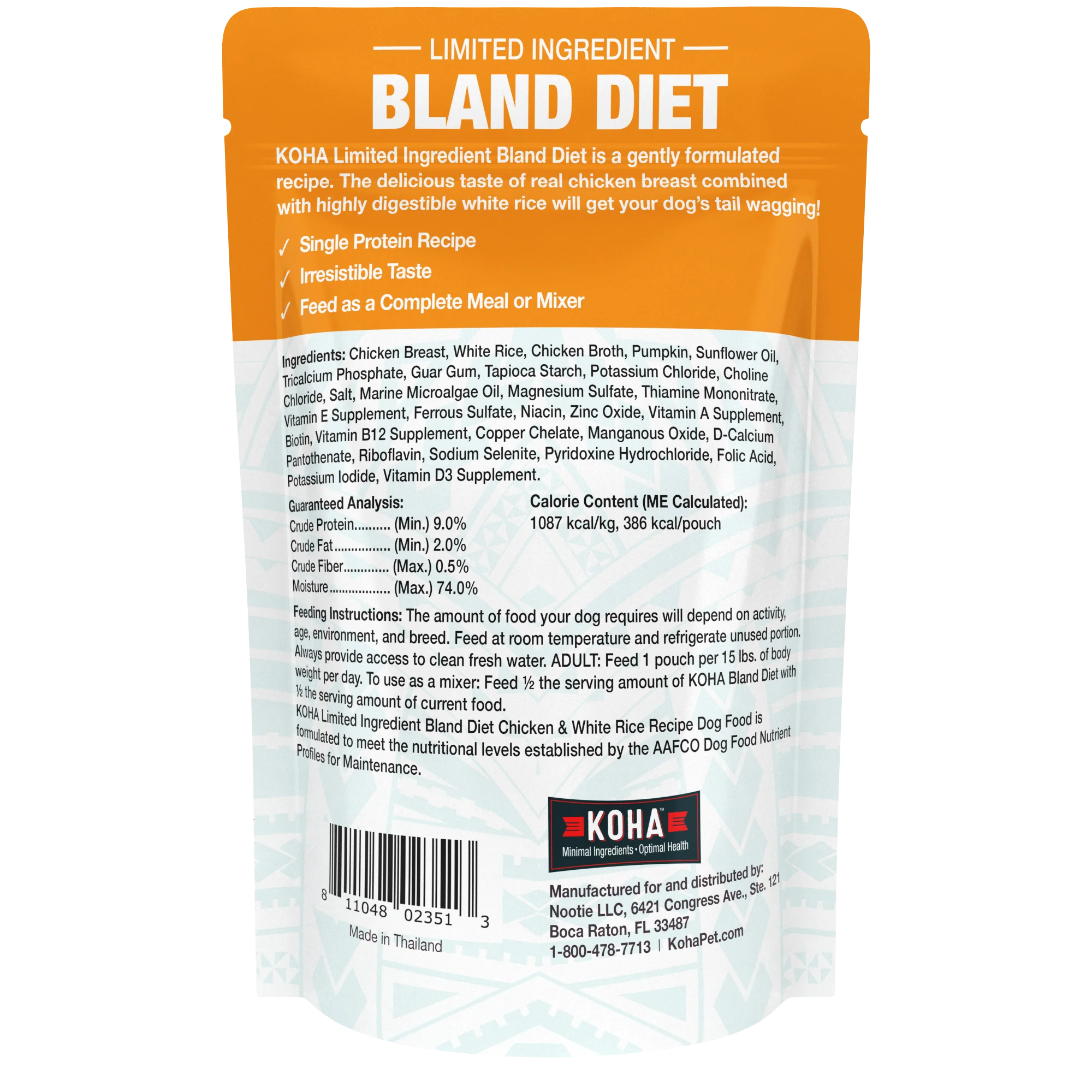 Koha Limited Ingredient Bland Diet Chicken & White Rice Recipe 12.5oz