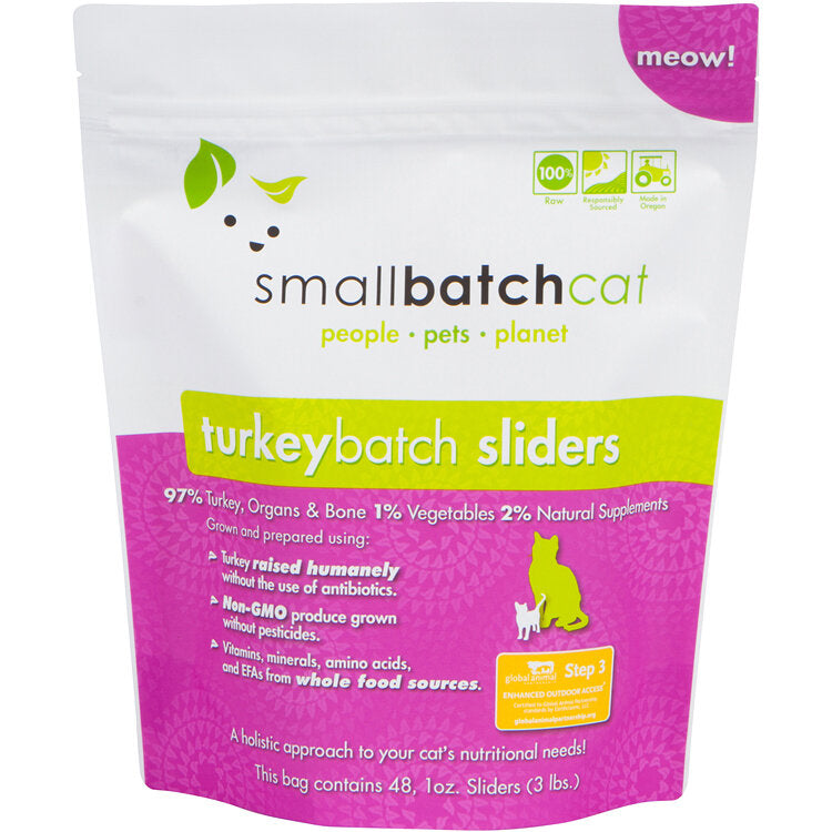 Small Batch Cat Raw Turkey Sliders 3lb
