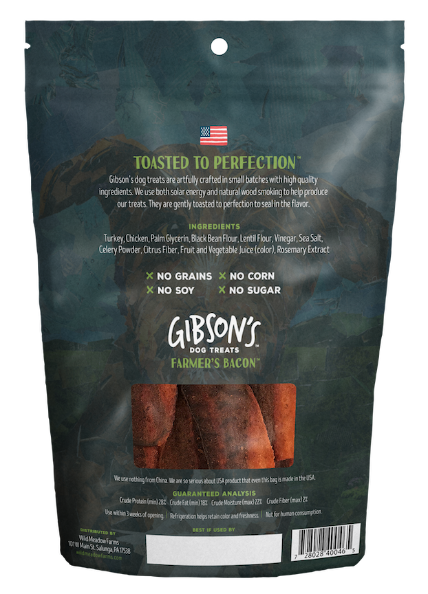 Gibsons Farmers Bacon Turkey & Chicken Jerky Treats 3oz