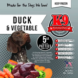 K9 Kravings Raw Duck Patties 5lb