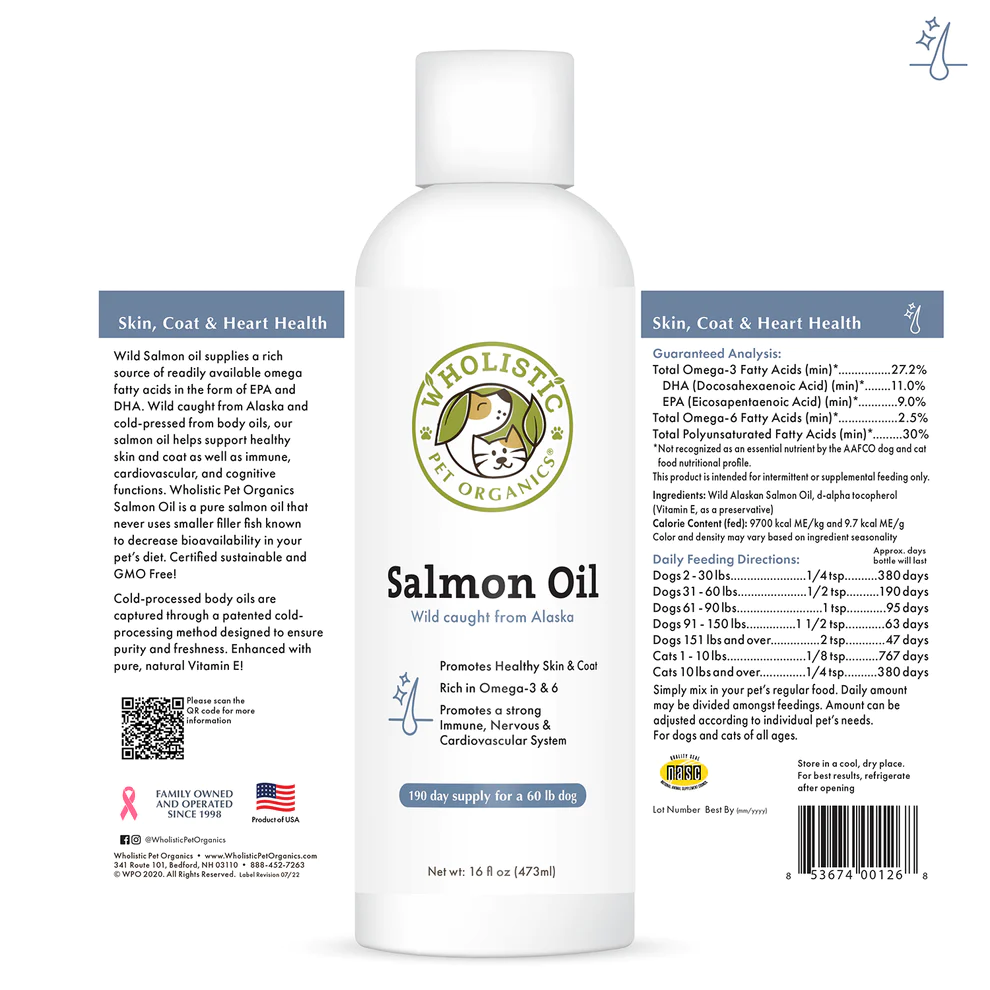 Wholistic Pet Organics Wild Salmon Oil 16oz