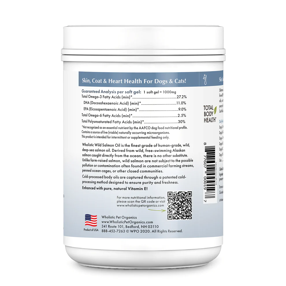 Wholistic Pet Organics Salmon Oil Soft Gels