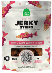 Open Farm Jerky Strips Wild Caught Salmon Recipe 5.6oz