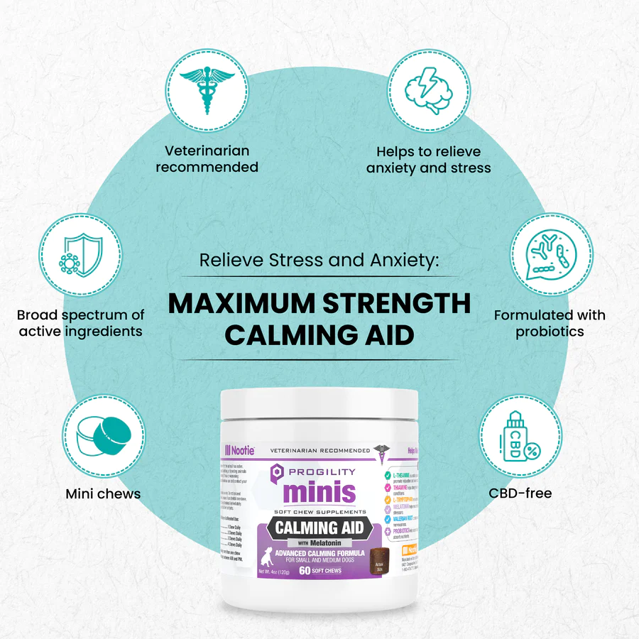 Nootie Progility Minis Calming Aid Supplement Soft Chews 60 Count