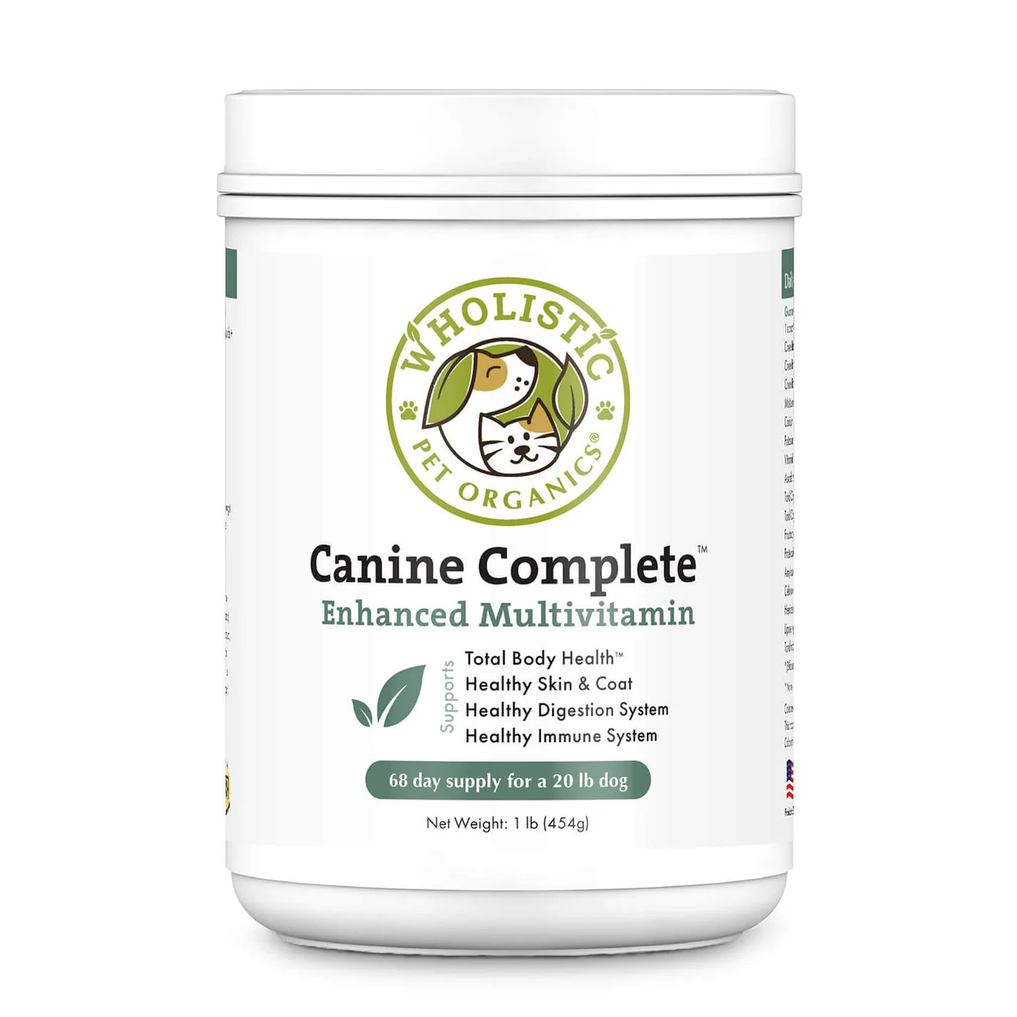 Wholistic Pet Organics Canine Complete Enhanced Multivitamin Powder