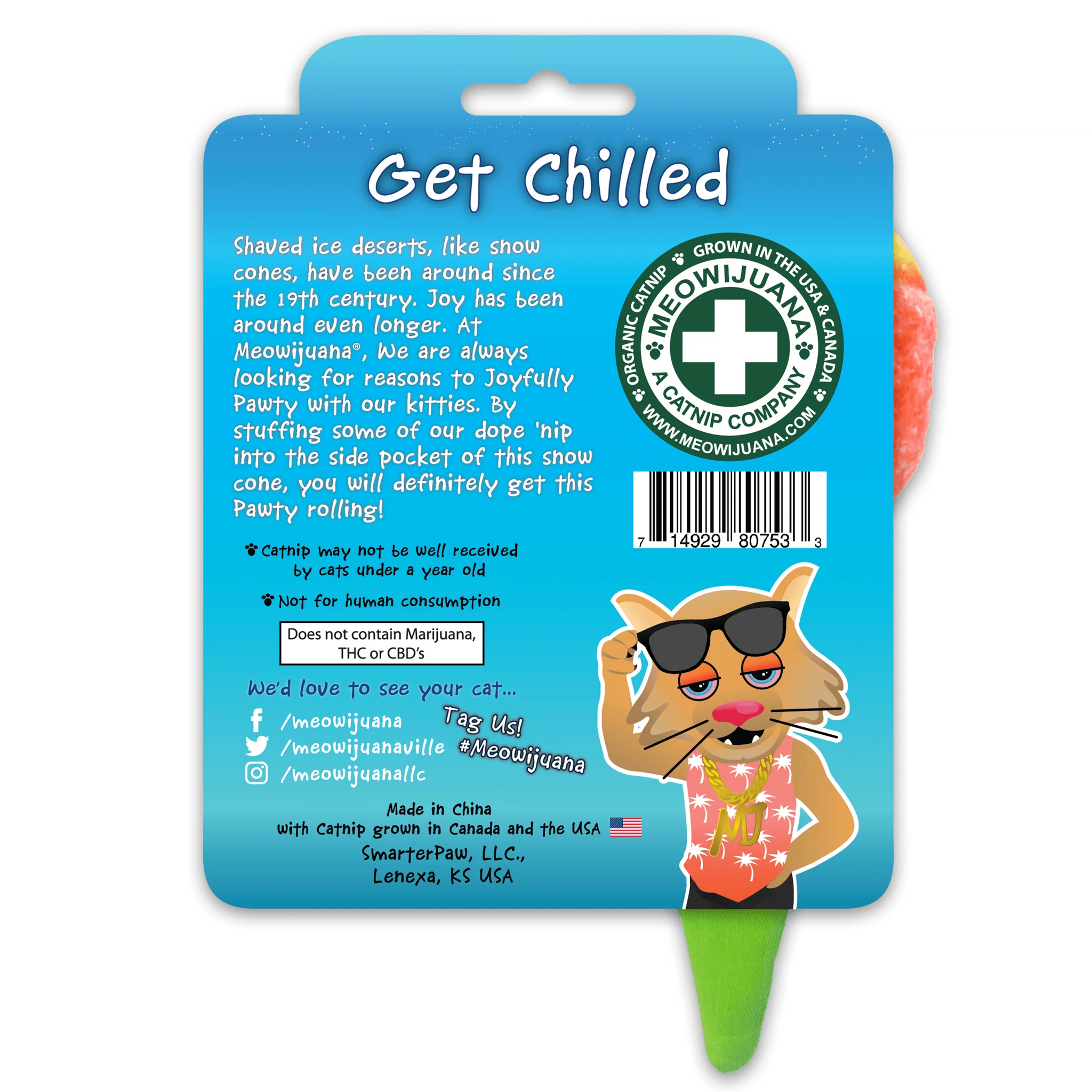 Meowijuana Get Chilled Snow Cone Refillable Catnip Cat Toy