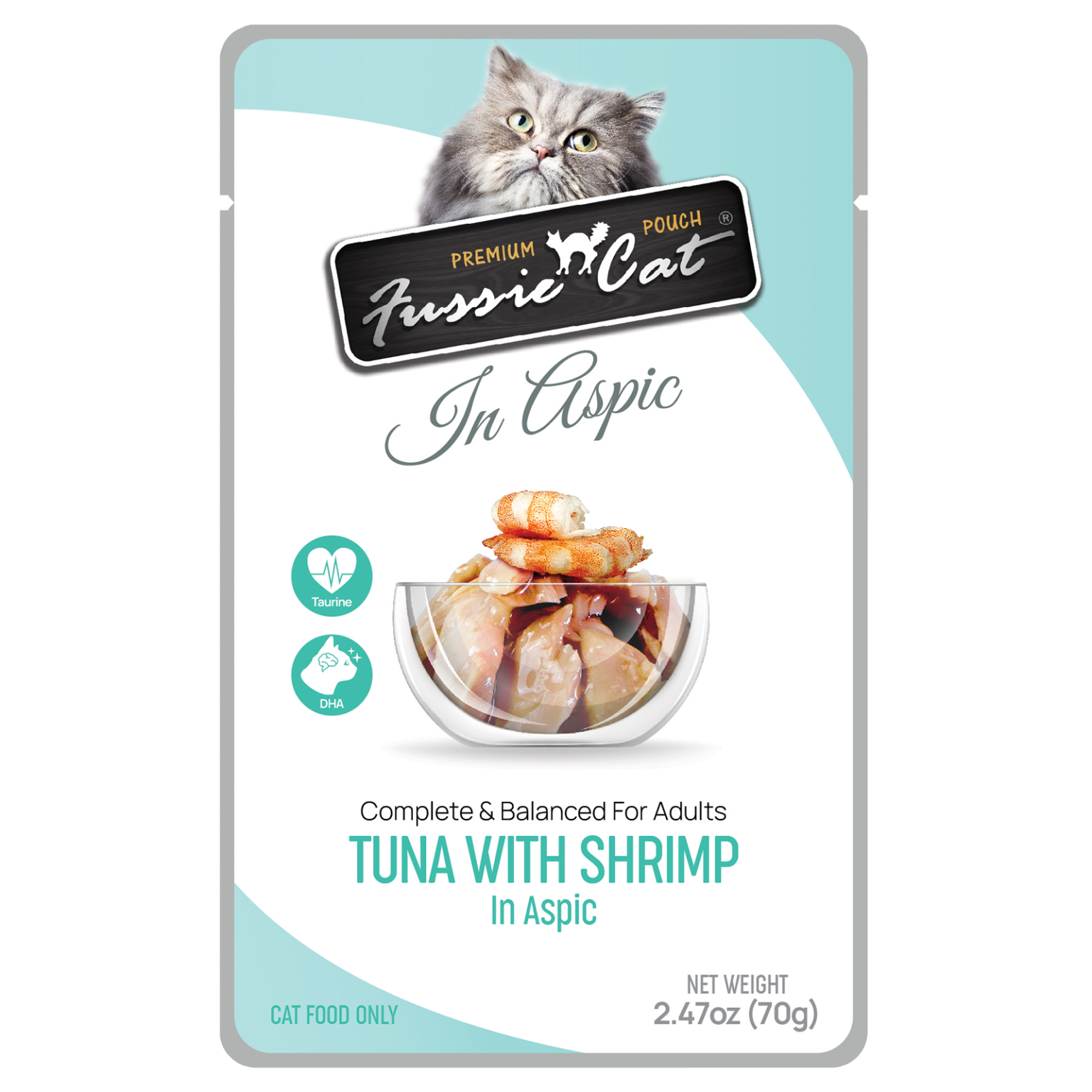 Fussie Cat Pouch Tuna With Shrimp In Aspic 2.47oz