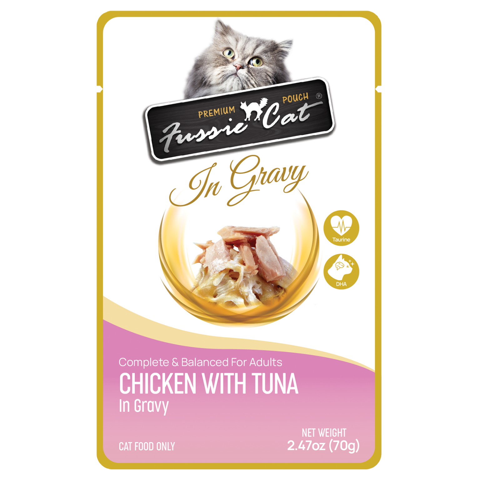 Fussie Cat Pouch Chicken With Tuna In Gravy 2.47oz