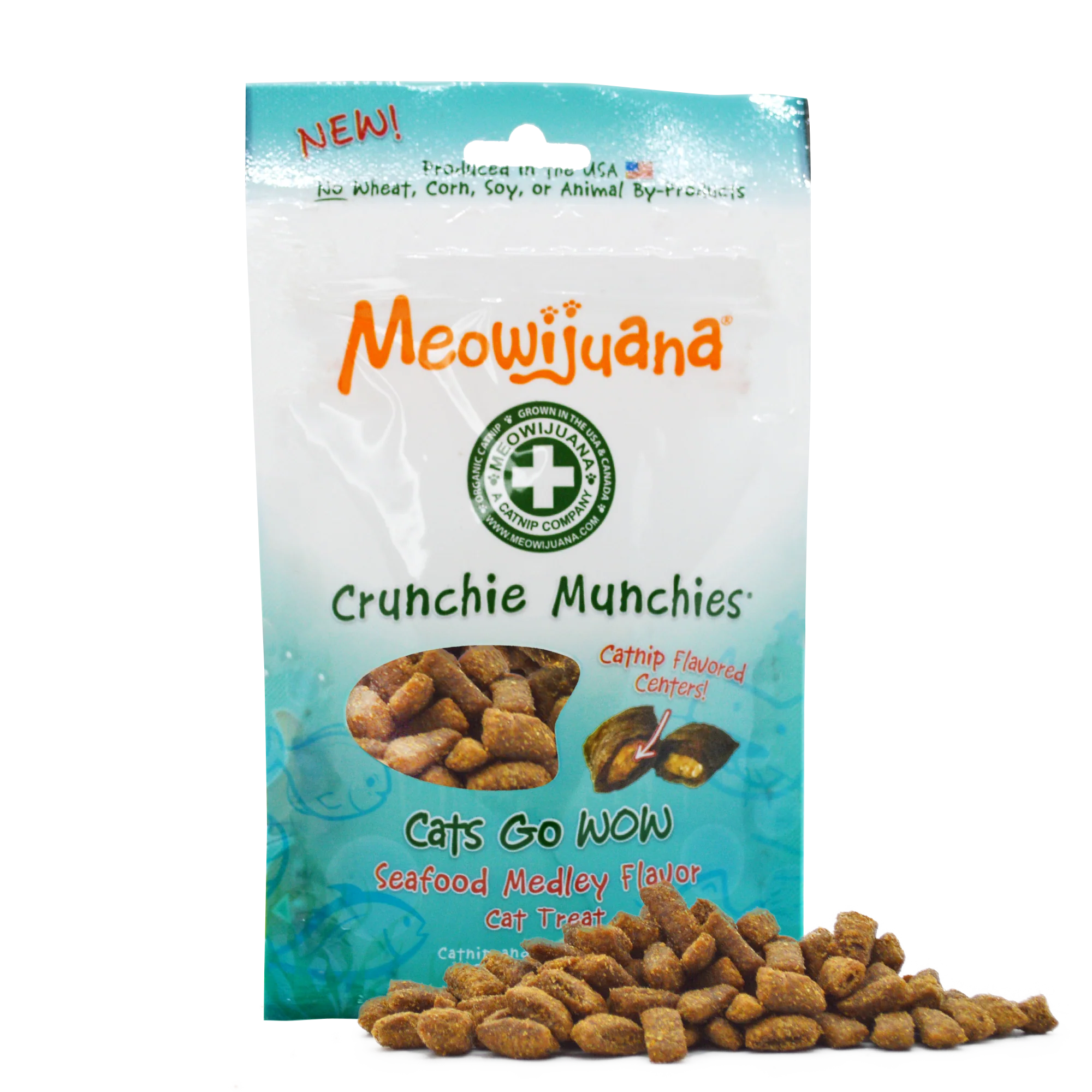Meowijuana Crunchie Munchie Seafood Medley Catnip Treats 3oz