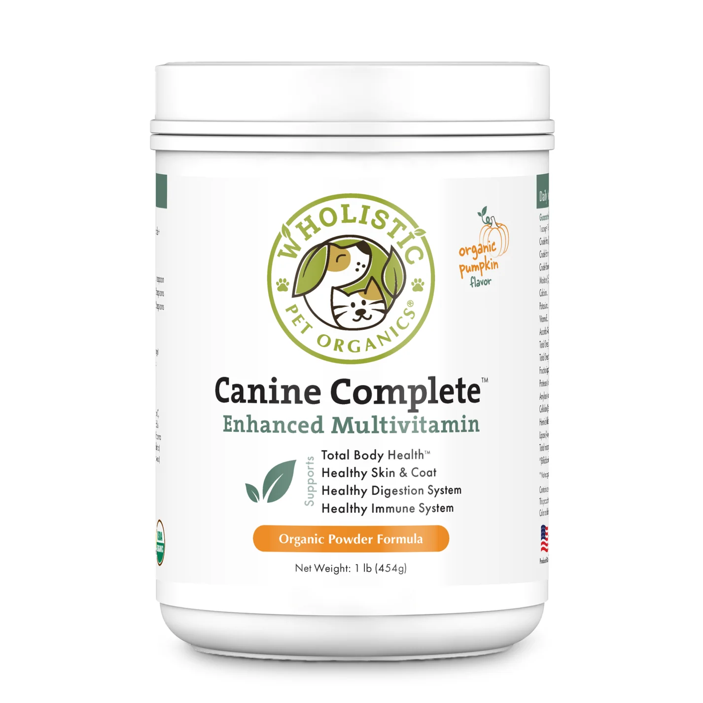 Wholistic Pet Organics Canine Complete Enhanced Multivitamin Organic Pumpkin