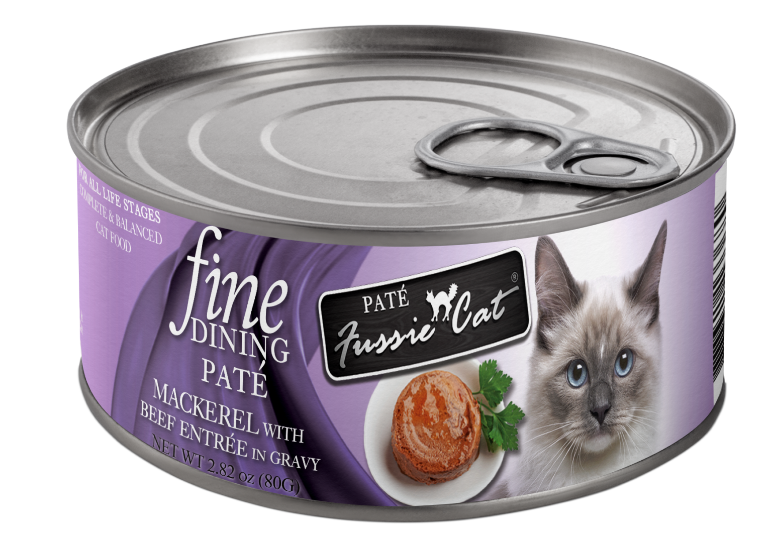 Fussie Cat Canned Fine Dining Mackerel & Beef Pate 2.8oz