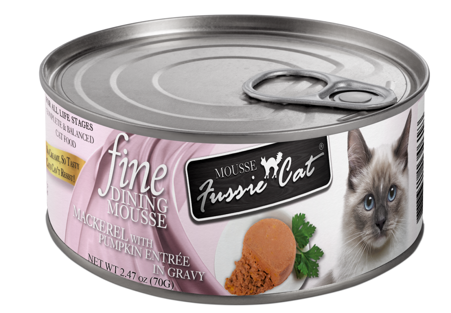 Fussie Cat Fine Dining Canned Mackerel With Pumpkin Entree 2.47oz
