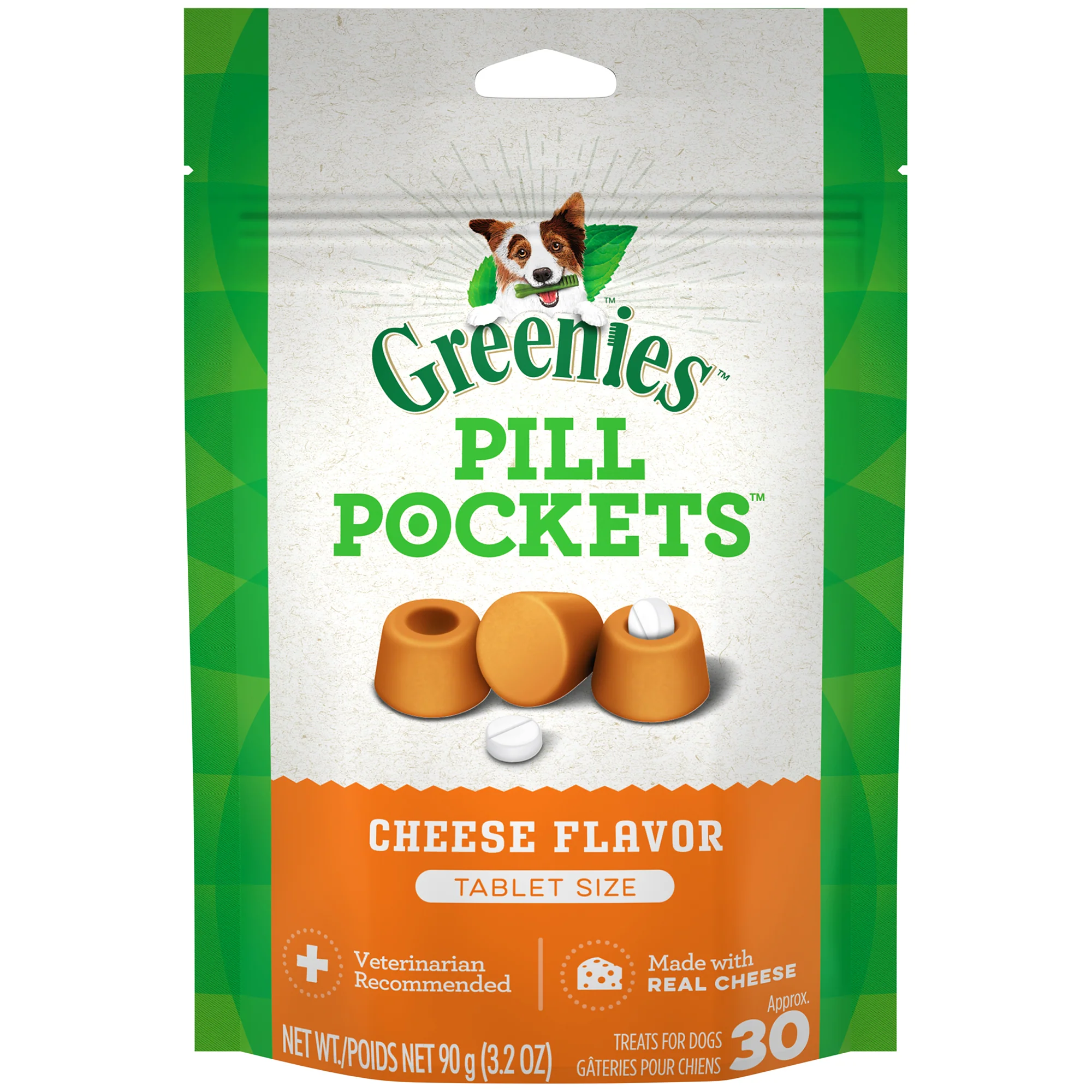 Greenies Pill Pockets Cheese Tablet Size 3.2oz