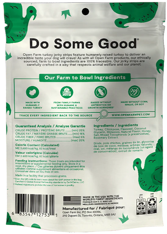 Open Farm Jerky Strips Turkey Recipe 5.6oz