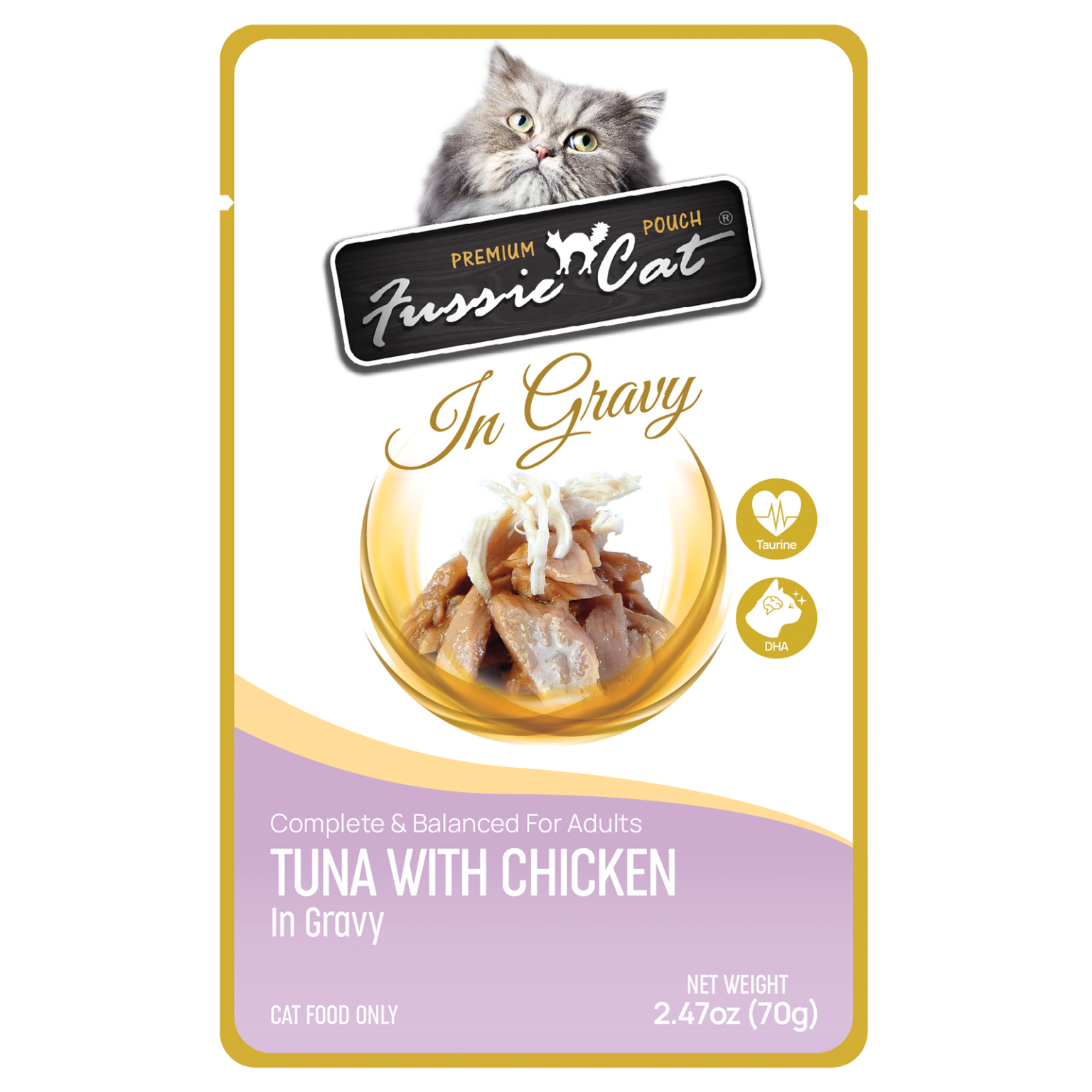Fussie Cat Pouch Tuna With Chicken In Gravy 2.47oz