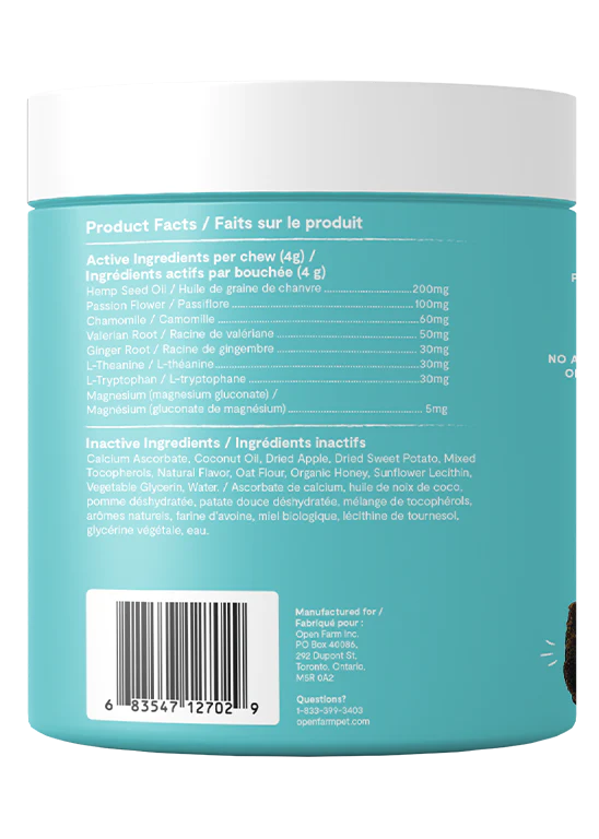 Open Farm Calming Supplelment Chews 90 Count