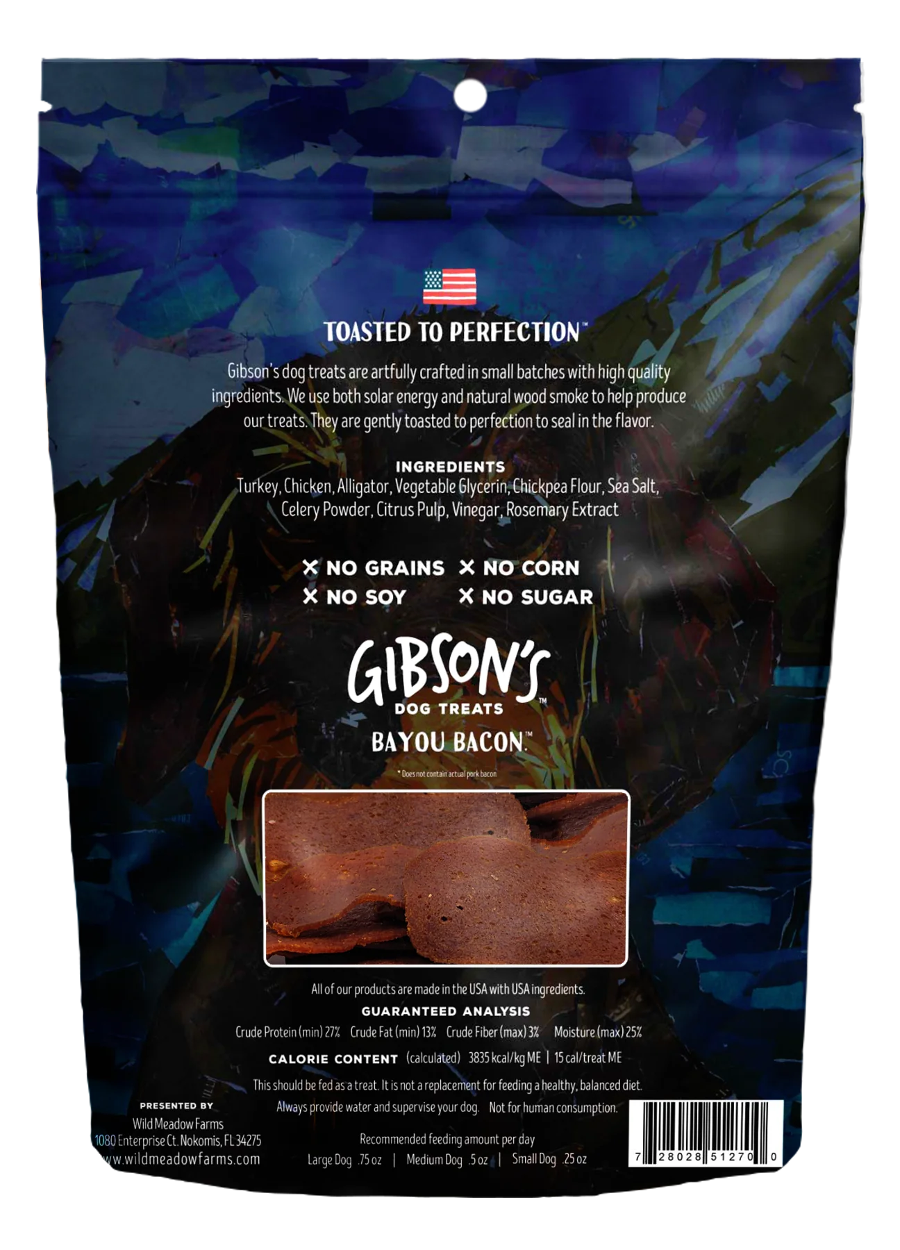 Gibsons Bayou Bacon With Alligator Jerky Treats 3oz