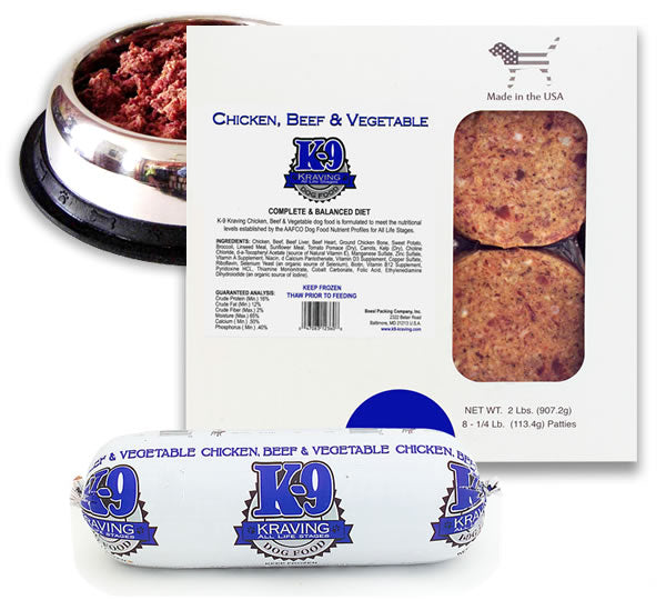 K9 Kravings Raw Dog Food Chicken Beef & Vegetable