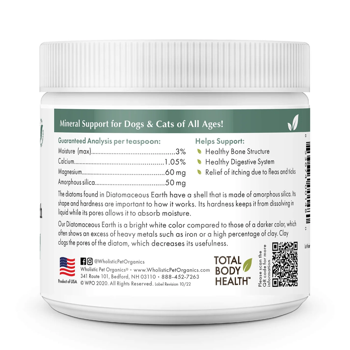 Wholistic Pet Organics Diatomaceous Earth 13oz