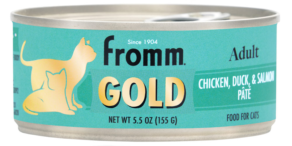 Fromm Canned Cat Food Gold Adult Chicken Duck & Salmon Pate 5.5oz