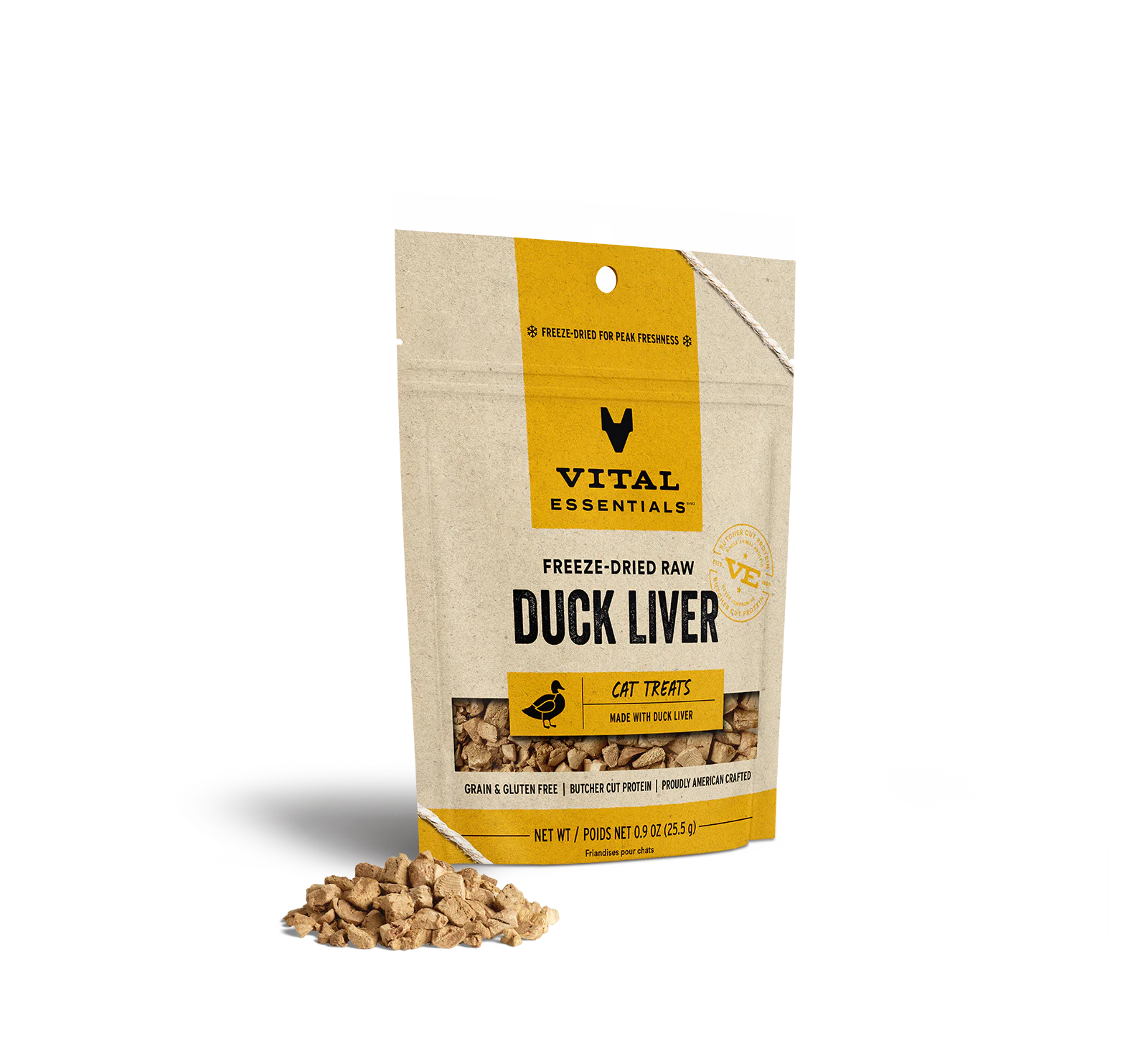 Vital Essentials Freeze Dried Cat Treats Duck Liver 0.9oz