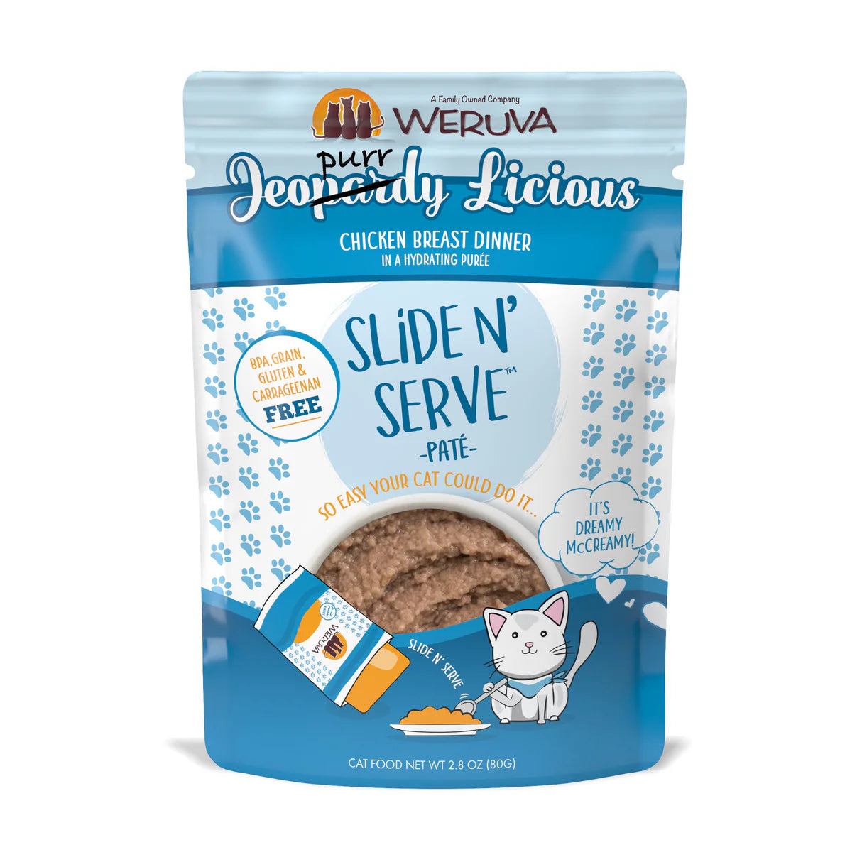 Weruva Cat Food Pouch Slide N' Serve Jeopurrdy Licious