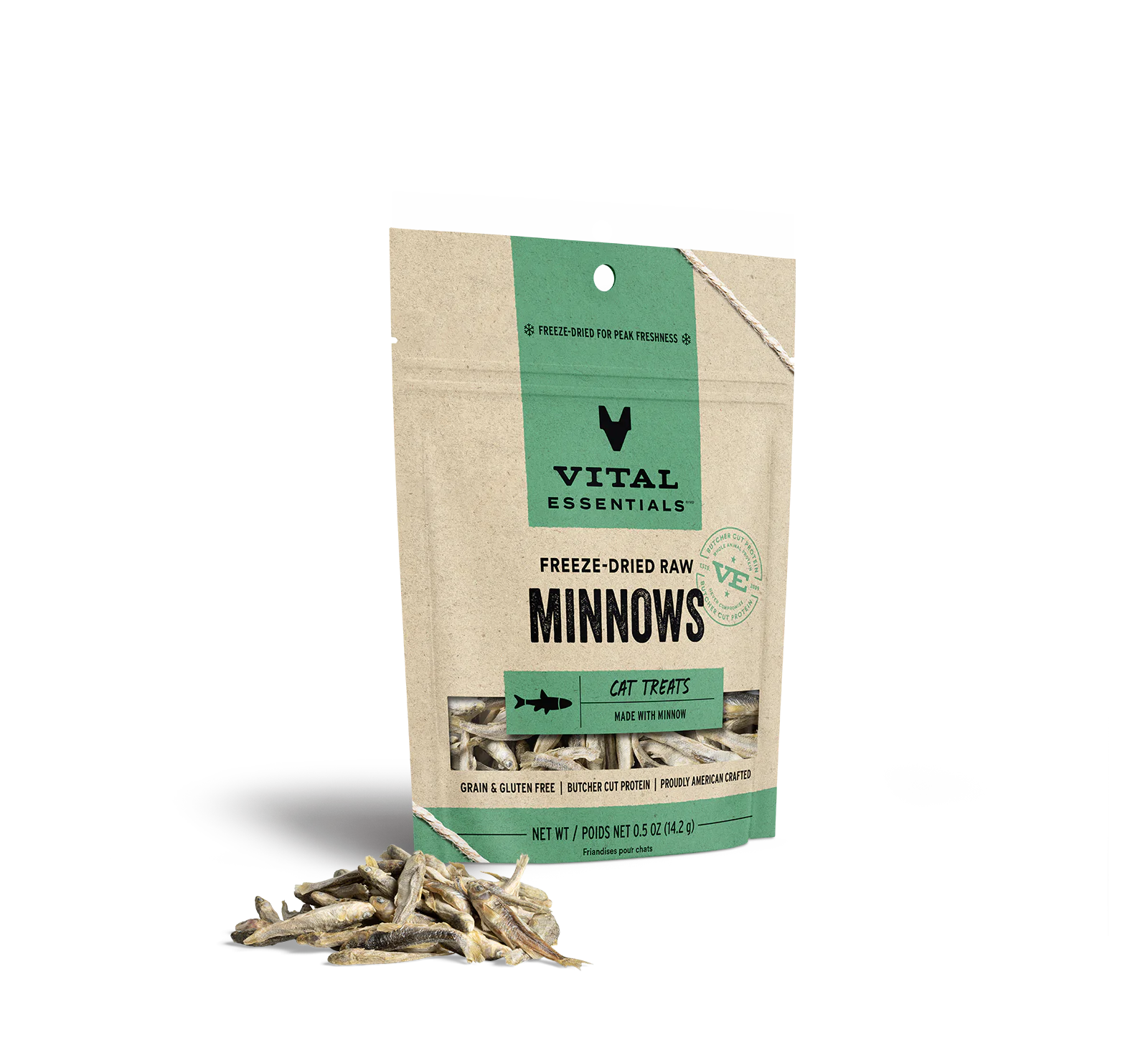 Vital Essentials Freeze Dried Cat Treats Minnow 0.5oz