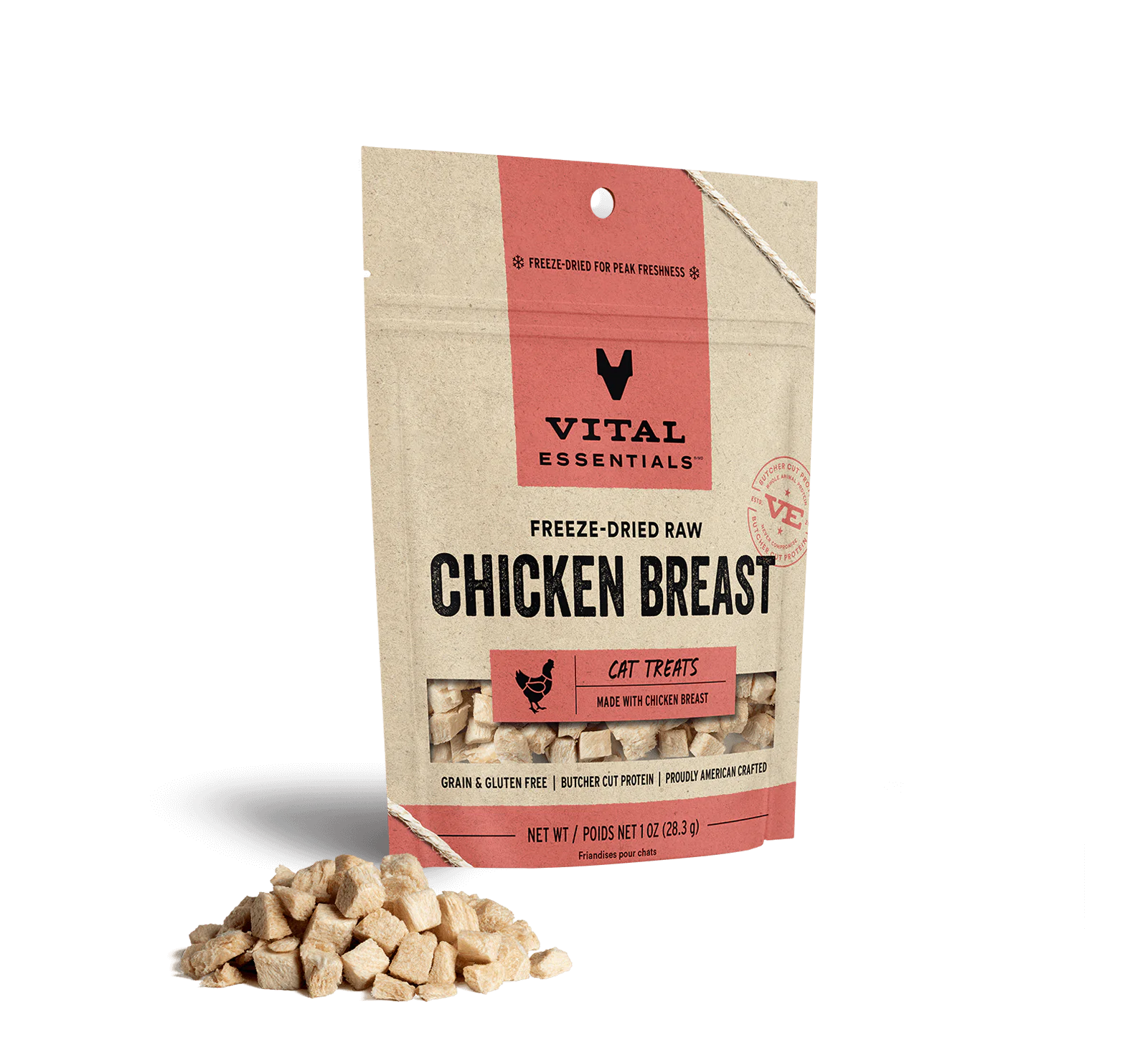 Vital Essentials Freeze Dried Cat Treats Chicken Breast 1oz