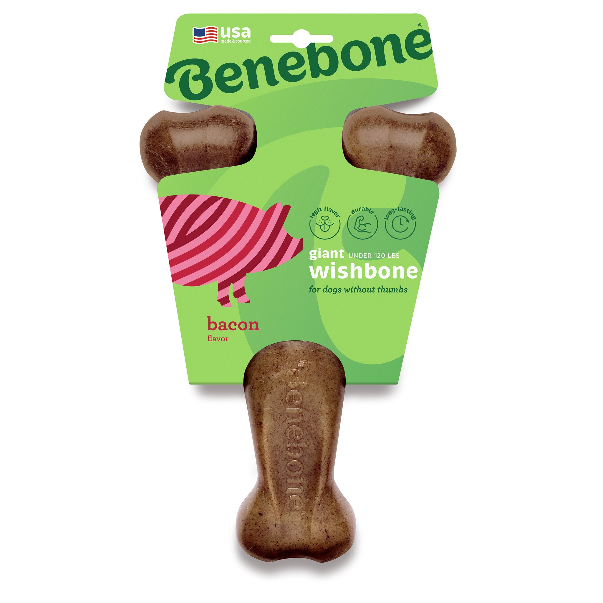 Benebone Dog Chew Wishbone Bacon