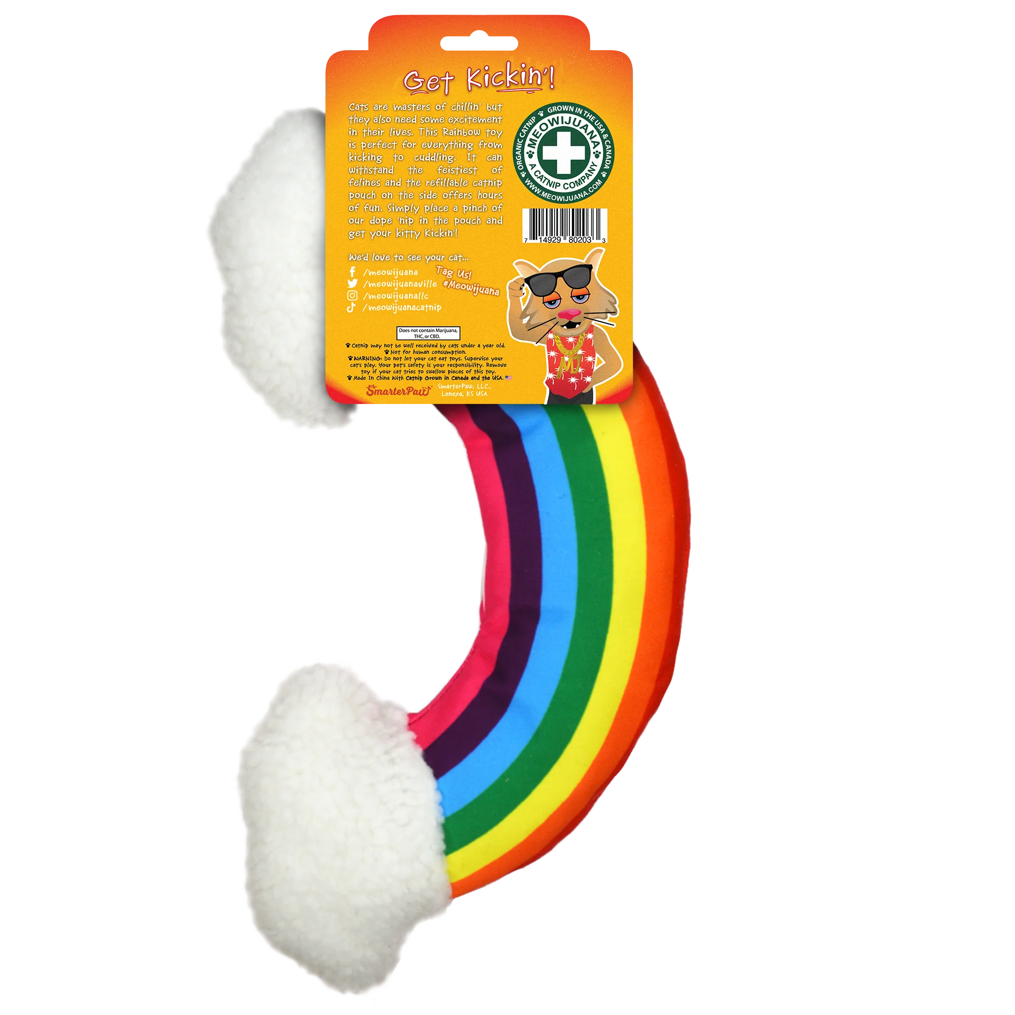 Meowijuana Get Kickin Refillable Rainbow Kicker Cat Toy