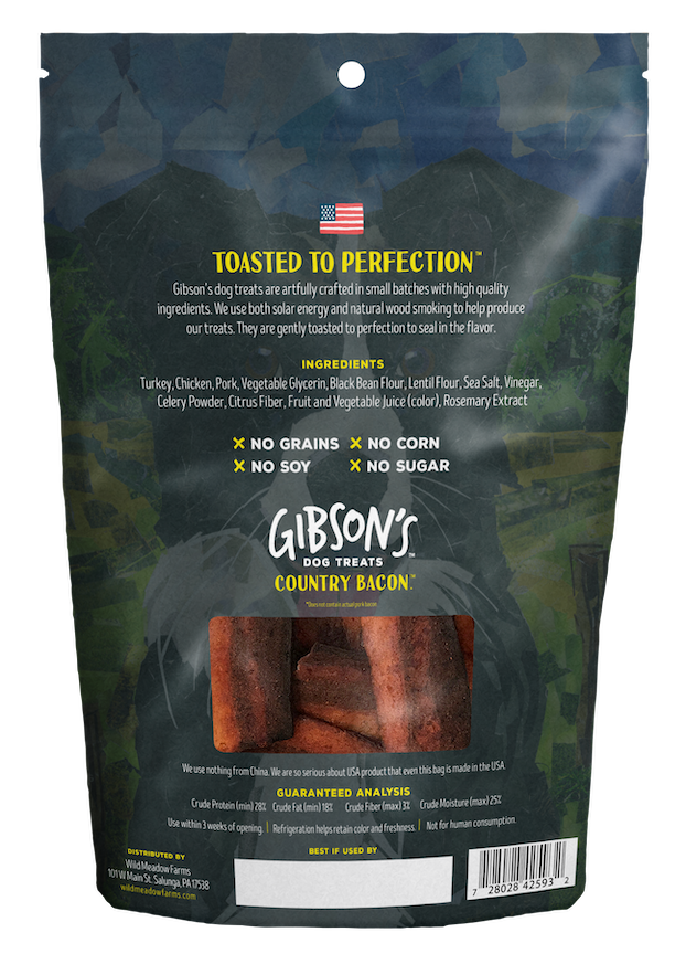 Gibsons Country Bacon Pork Jerky Treats 3oz