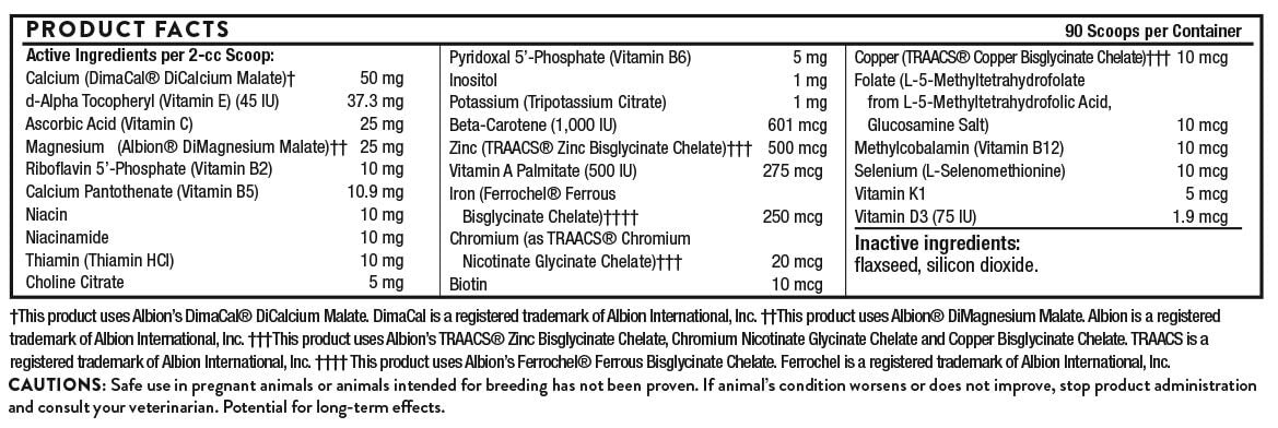 ThorneVet Canine Basic Nutrients Powder