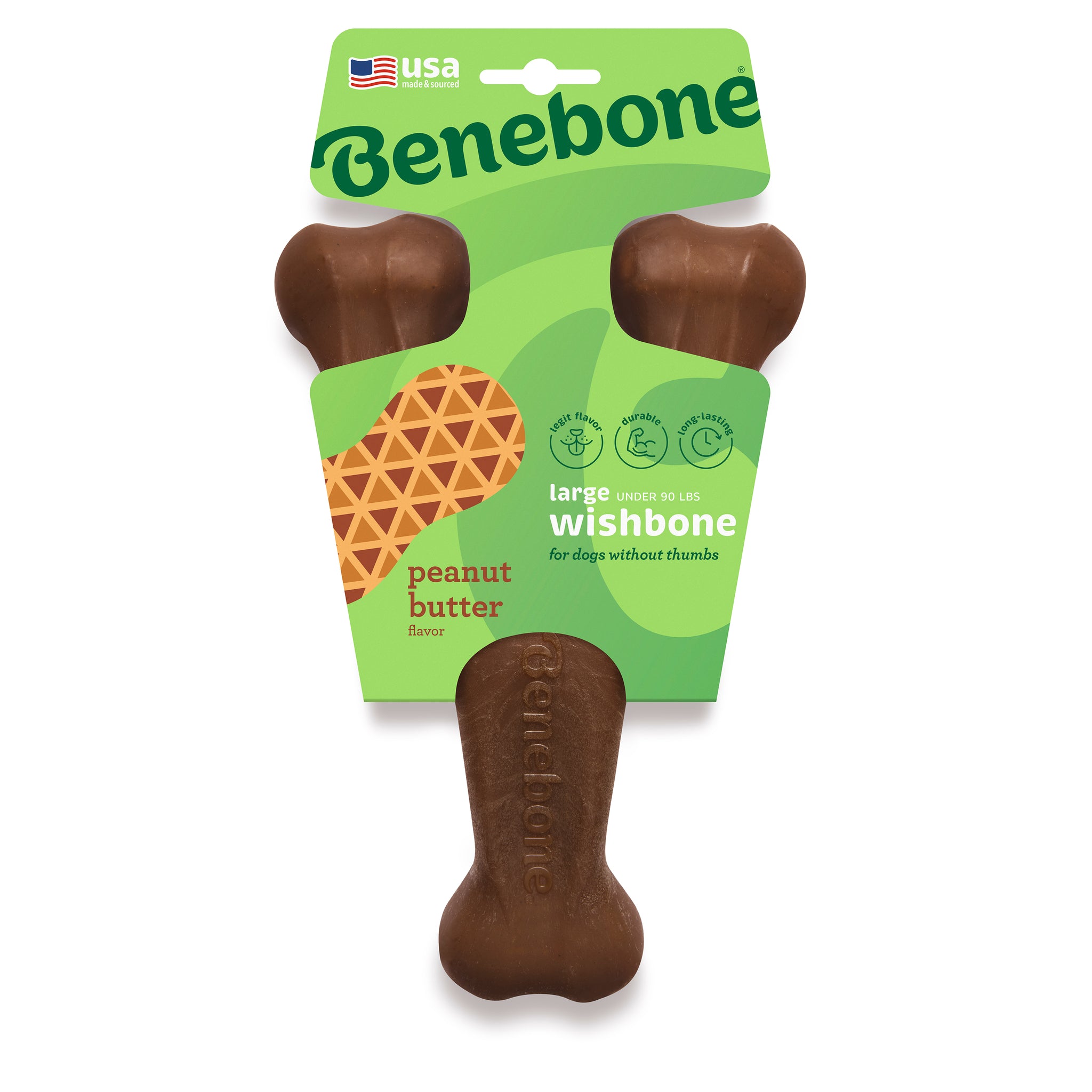 Benebone Dog Chew Wishbone Peanut Butter