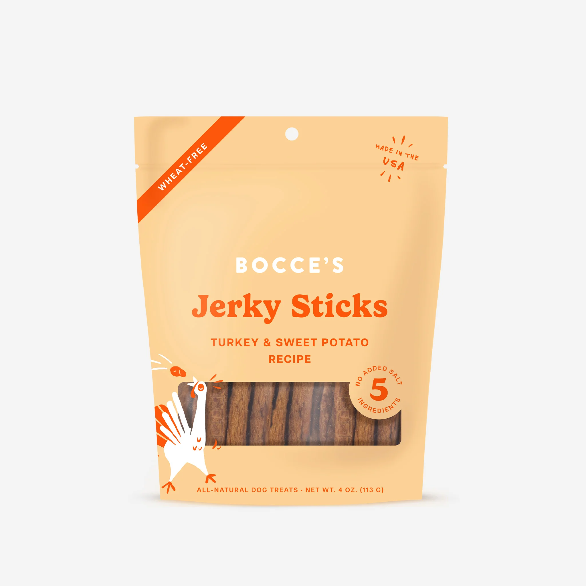 Bocce's Grazers Turkey & Sweet Potato Jerky Sticks 4oz