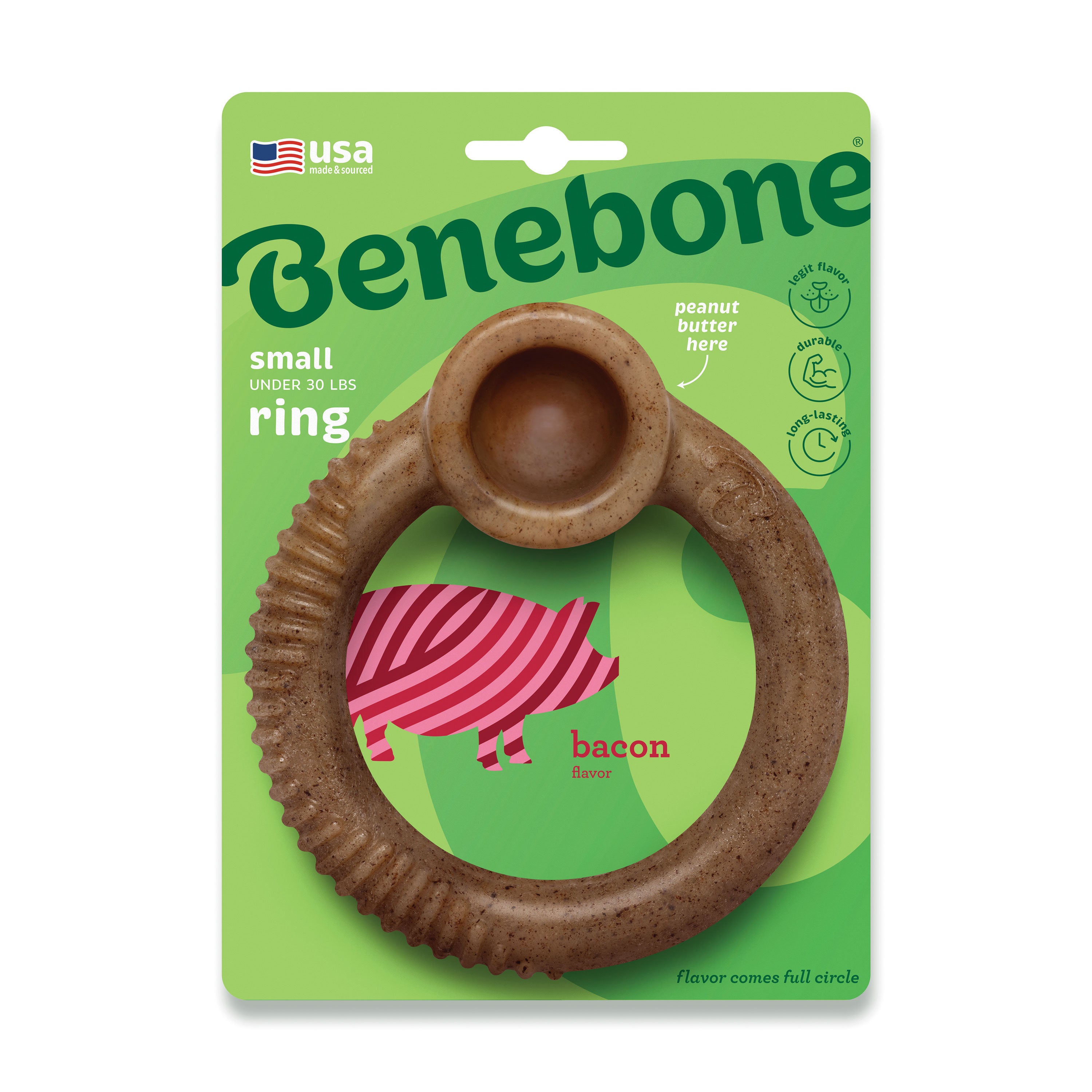 Benebone Dog Chew Ring Bacon