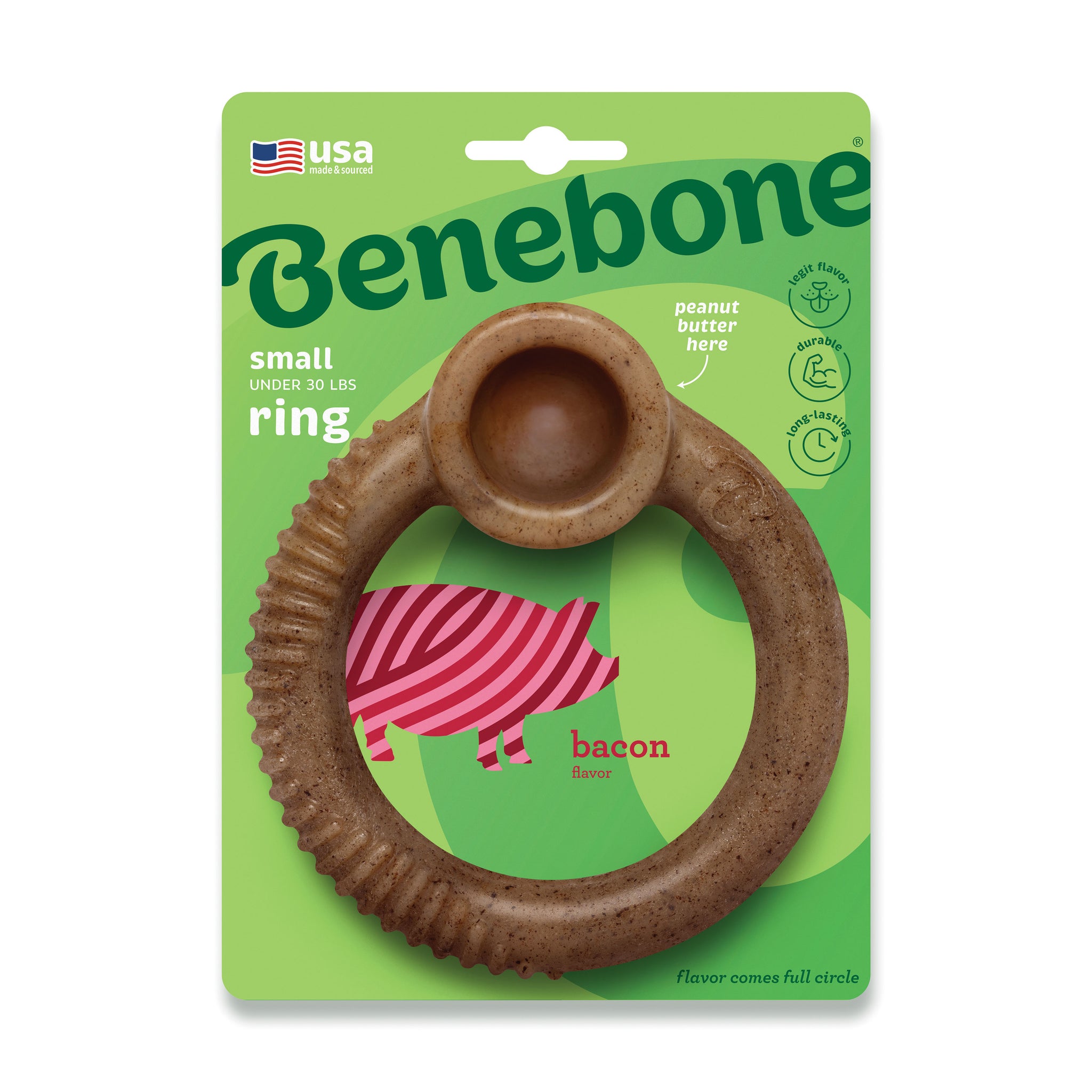 Benebone Dog Chew Ring Bacon