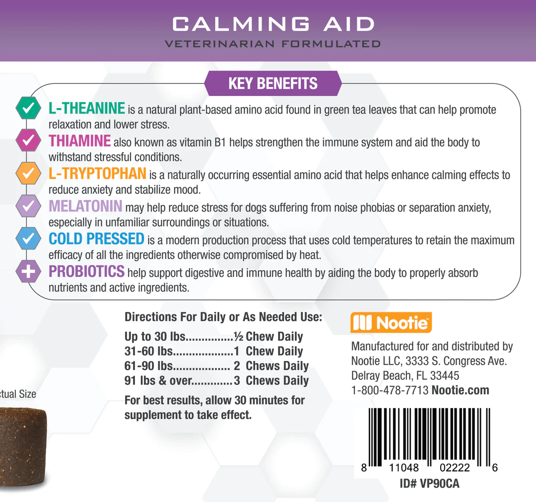 Nootie Progility Calming Aid Supplement Soft Chews 90 Count