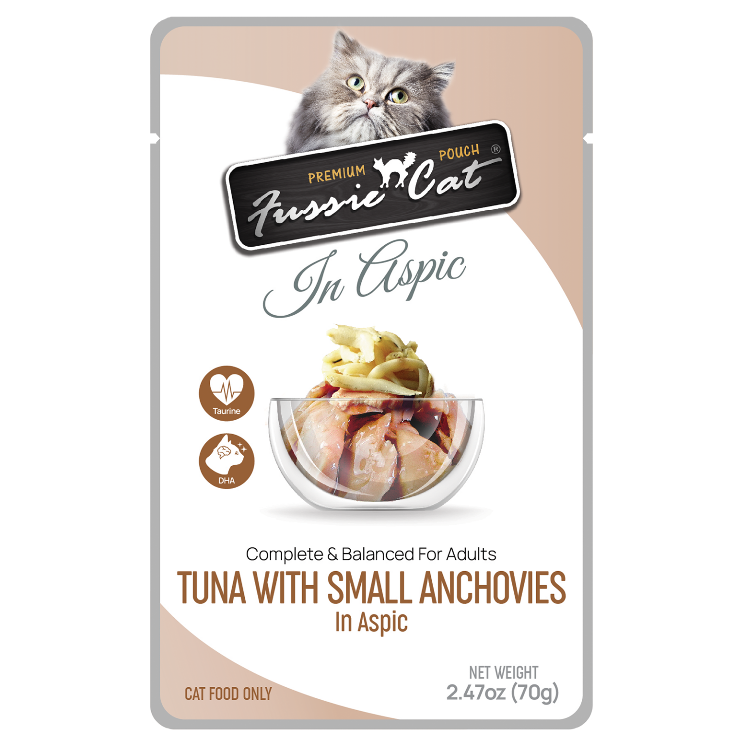 Fussie Cat Pouch Tuna With Small Anchovies In Aspic 2.47oz