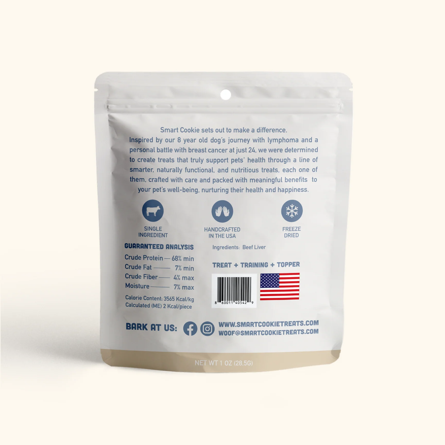 Smart Cookie Cat Freeze Dried Beef Liver Bites 1oz