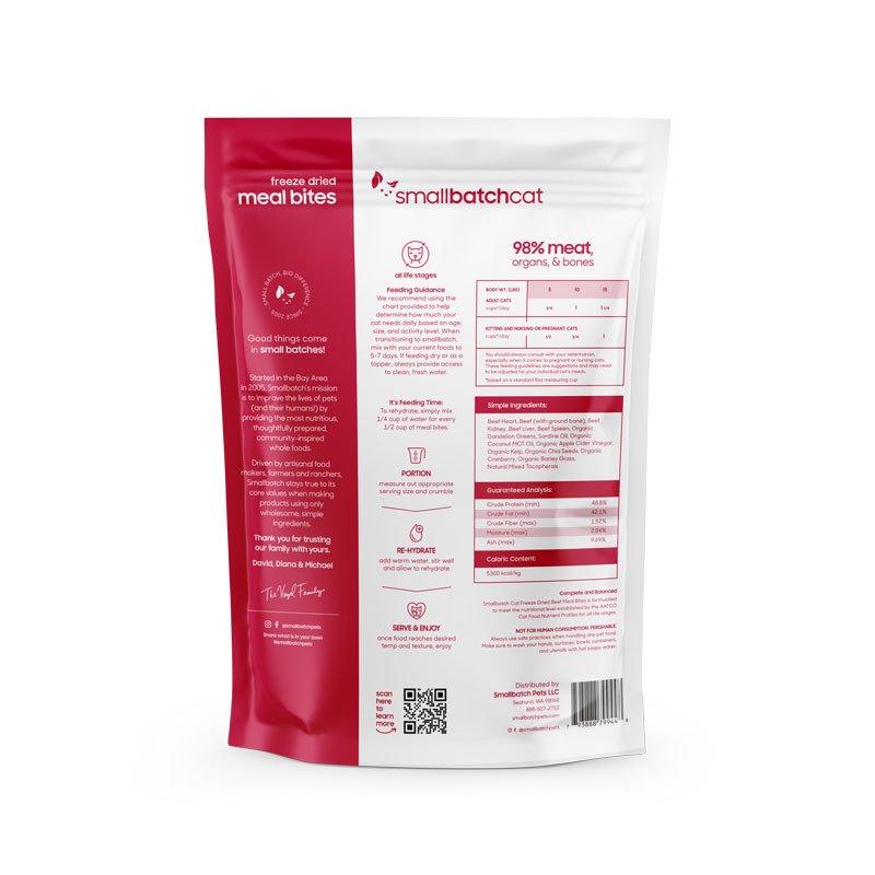 SmallBatch Cat Freeze Dried Beef Meal Bites 10oz
