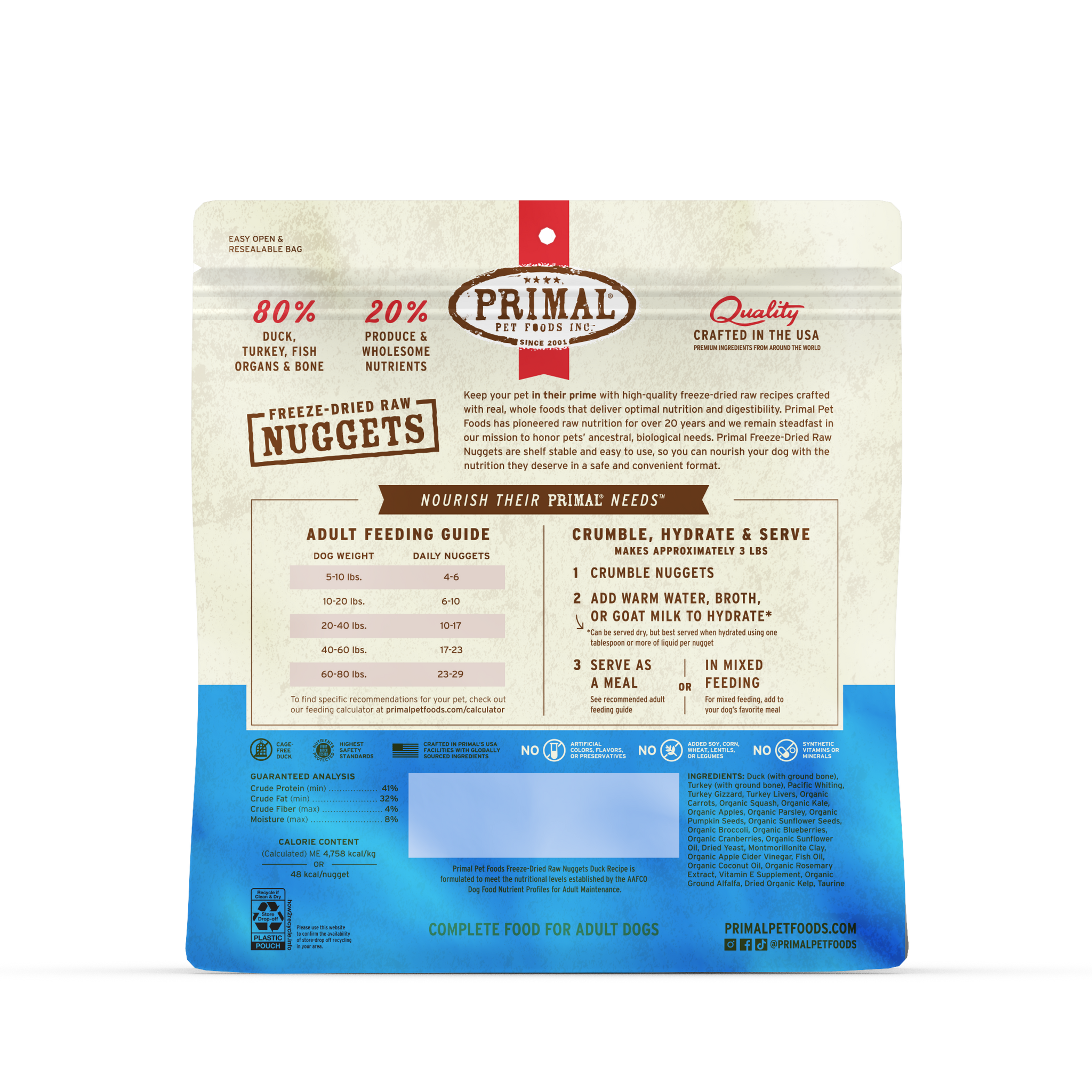 Primal Freeze Dried Dog Food Duck