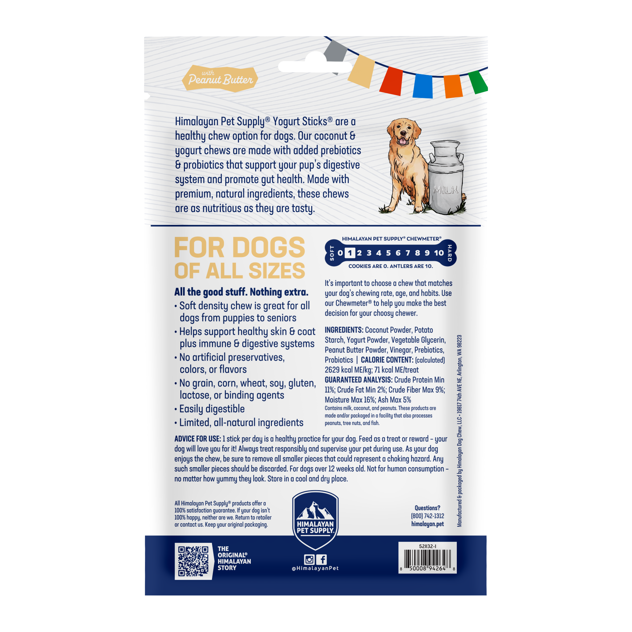 Himalayan Pet Peanut Butter Yogurt Sticks 4.8oz