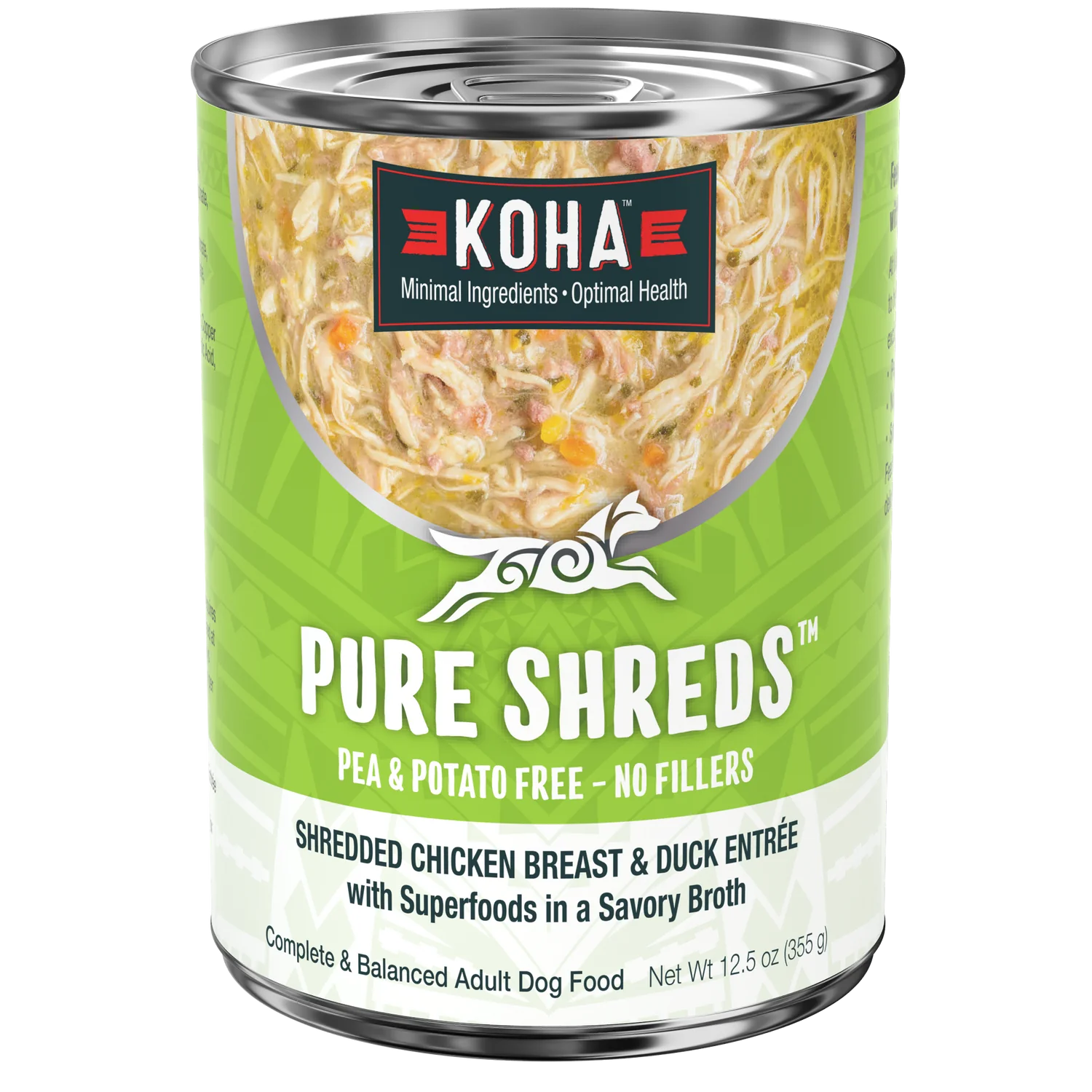 Koha Canned Dog Food Pure Shreds Chicken & Duck 12.5oz