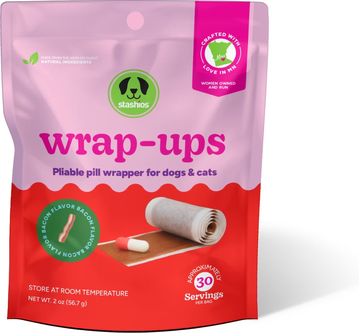 Stashios Wrap Ups Bacon Flavor 2oz