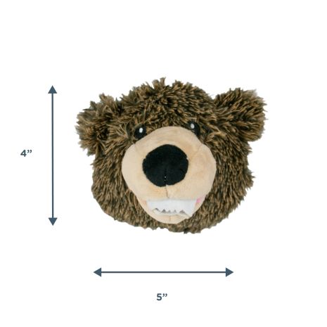 Tall Tails 2-in-1 Grizzly Bear Head Fetch Dog Toy