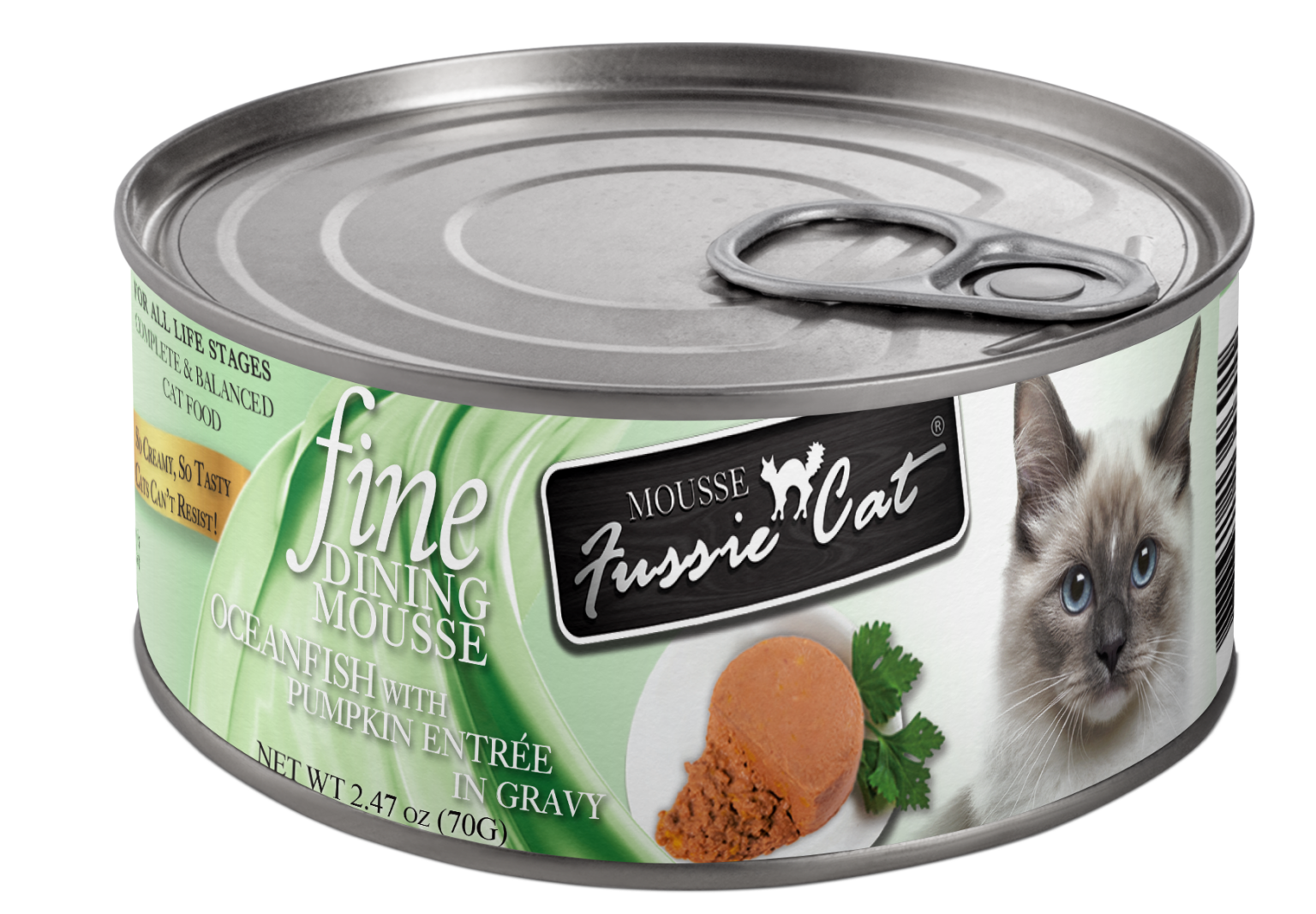 Fussie Cat Fine Dining Canned Ocean Fish With Pumpkin Entree 2.47oz