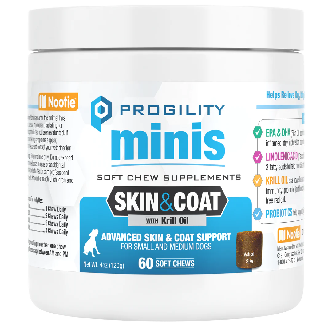 Nootie Progility Minis Skin & Coat Supplement Soft Chews 90 Count